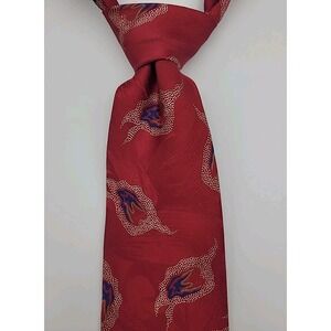 Lorenzo All Silk Men's Necktie Made In Italy Red Blue Black Design